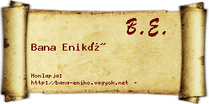 Bana Enikő névjegykártya